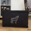 Filzkorb mit Wolf-Motiv